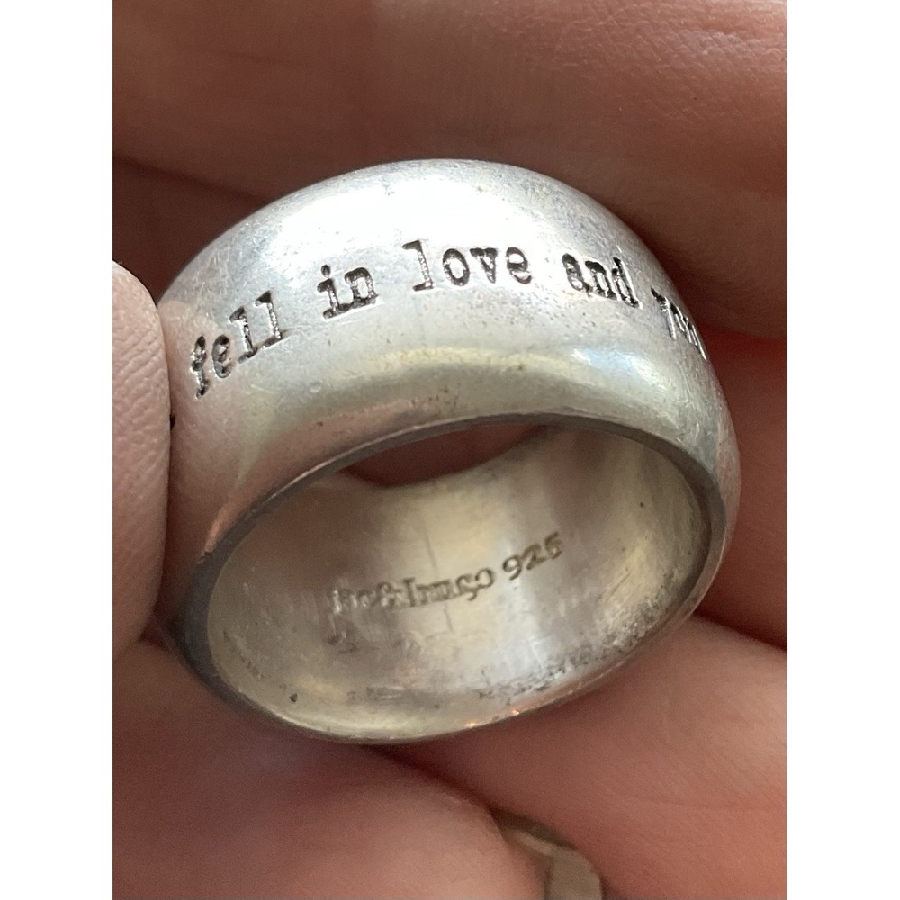 Signed 925 Sterling Silver Ring Size 7 Engraved When I Saw You I Fell In Love - Picture 3 of 8